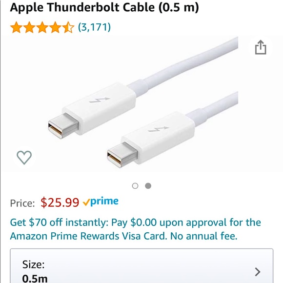 Authentic Apple Thunderbolt Cable
